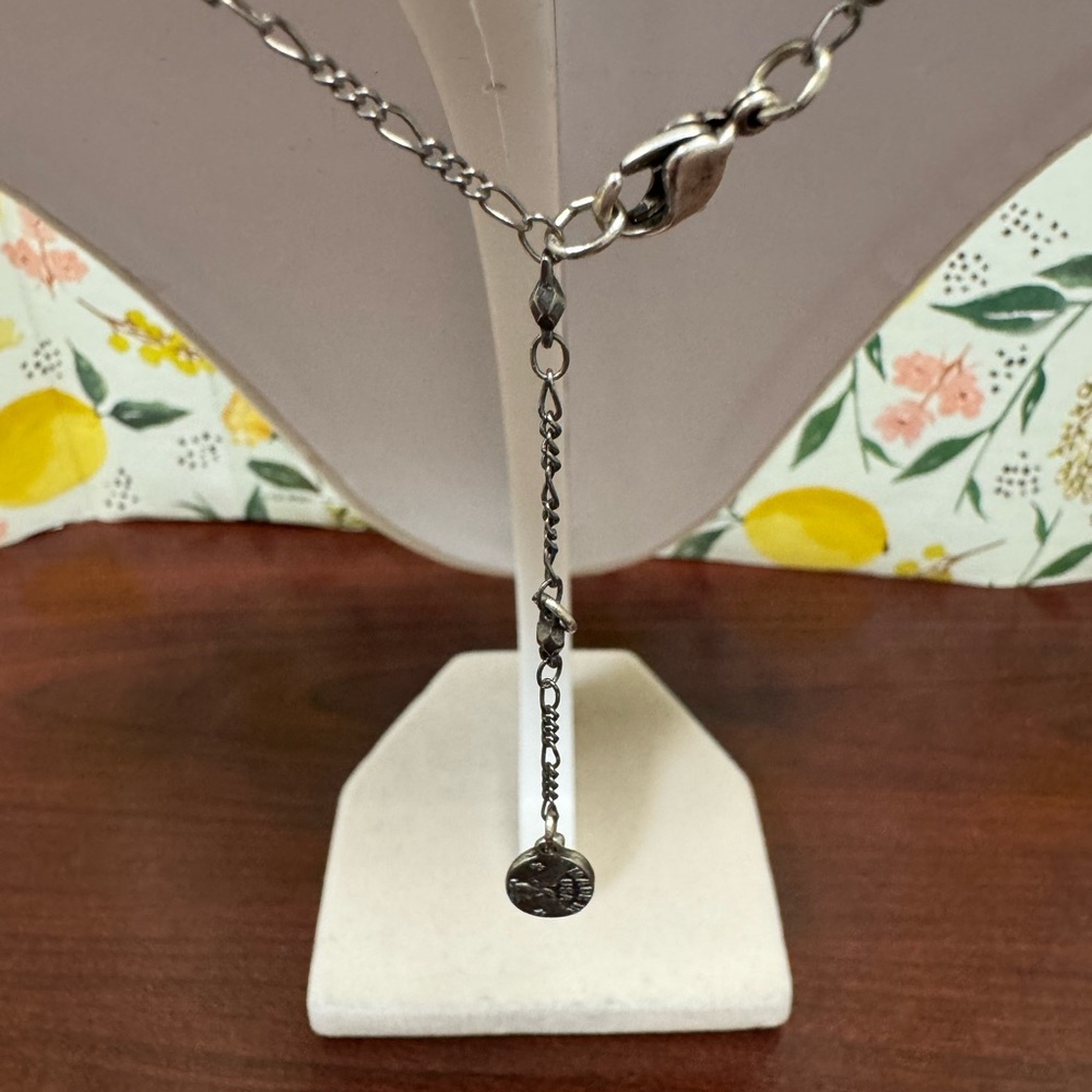 Anna Koplik design Elegant Silver tone Necklace with topaz Blue Gemstone - Picture 2 of 4